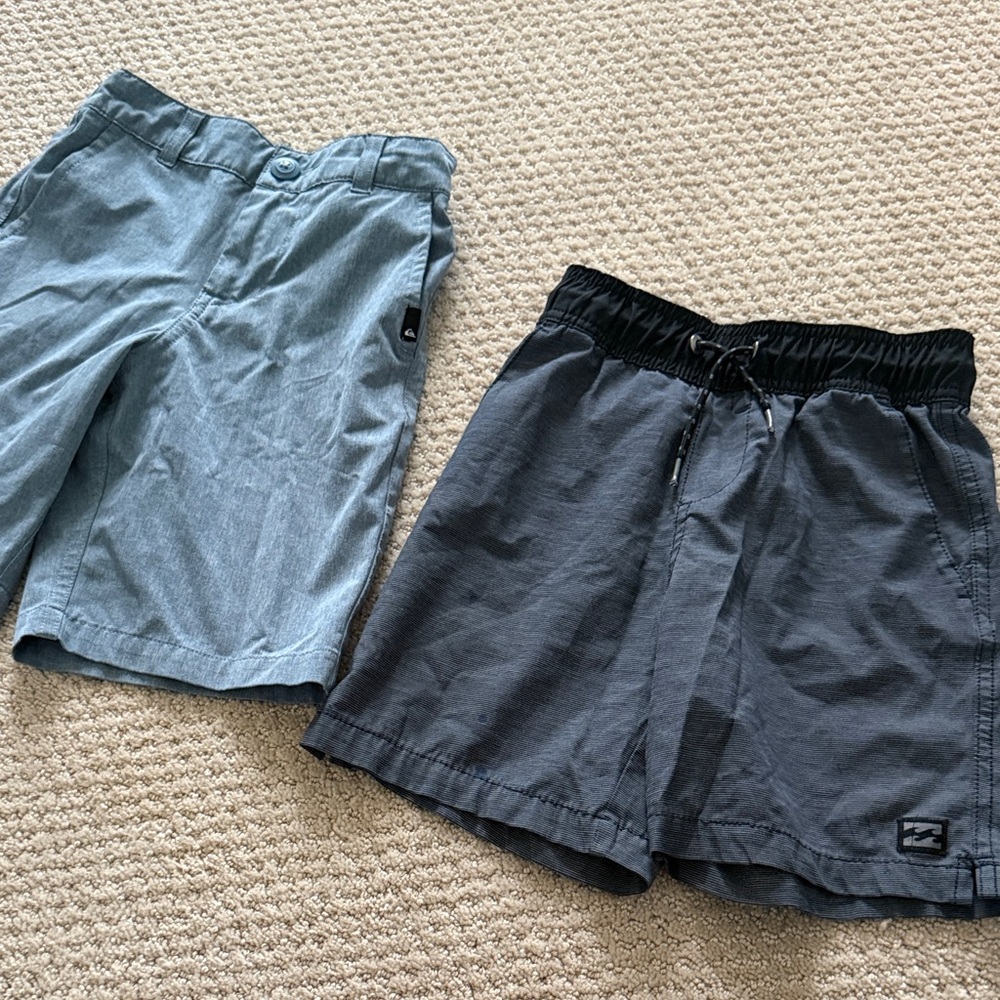 Billabong and Quicksilver Blue and Dark Gray Hybrid Shorts